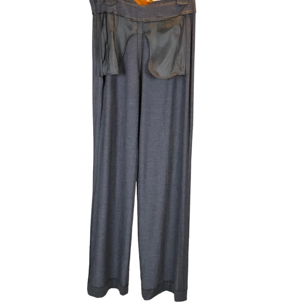 Faconnable Women’s High-Rise Wide Leg Trouser Gray Stretch Wool Dress Pa… - Picture 3 of 16